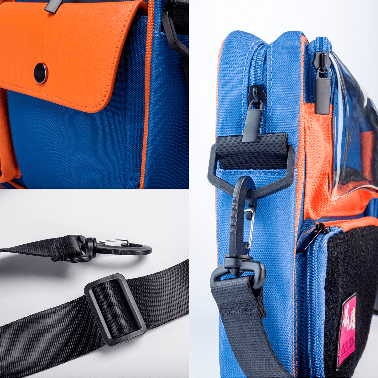 Caliburn Messenger Bag - Blue & Orange