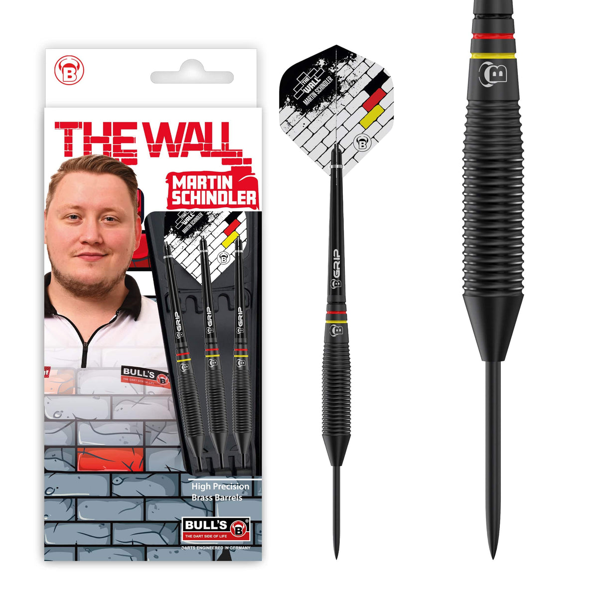 BULL'S Martin Schindler Darts - Steel Tip - Black Brass