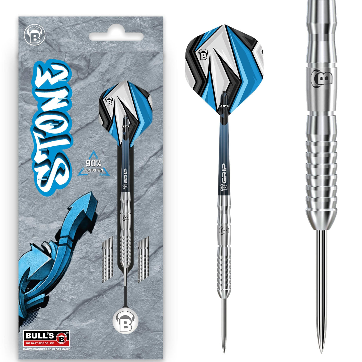 BULL'S Stone Darts - Steel Tip - 90% Tungsten - S2