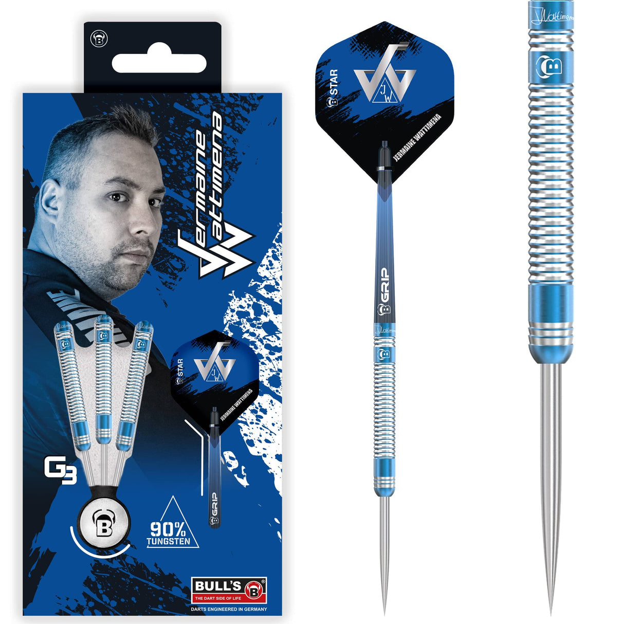 BULL'S Jermaine Wattimena Darts - Steel Tip - 90% Tungsten - G3