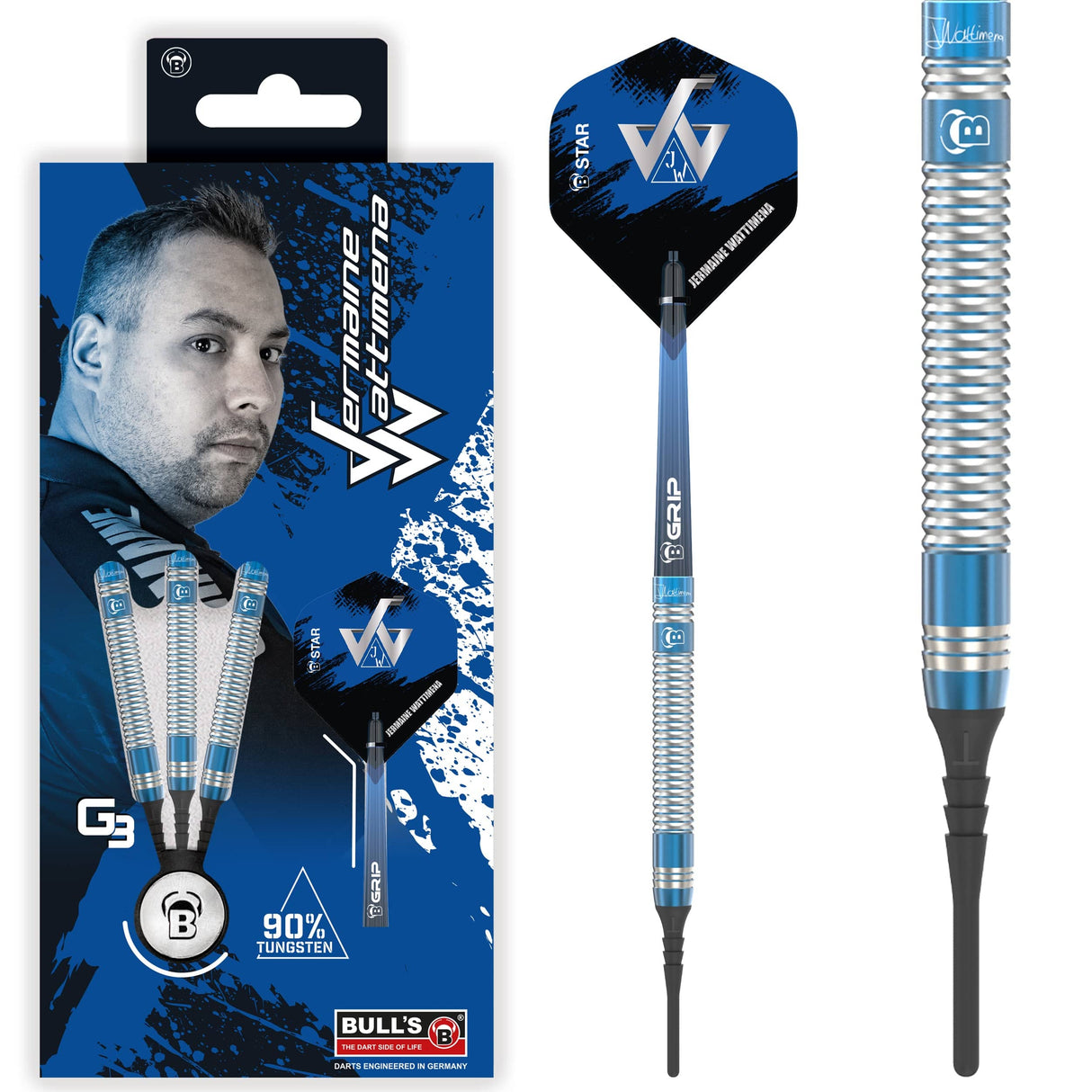 BULL'S Jermaine Wattimena Darts - Soft Tip - 90% Tungsten - G3 - 20g