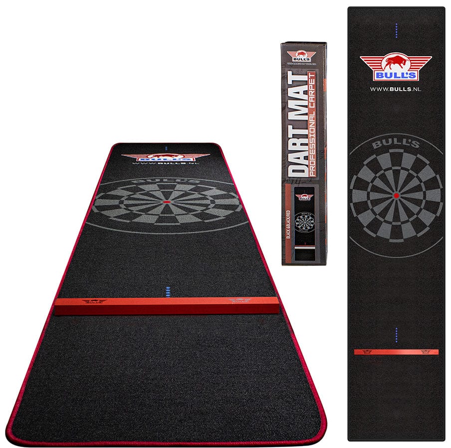 Bulls Carpet Dart Mat - 300cm X 65cm - Built-in Oche - Black Border-MAT28