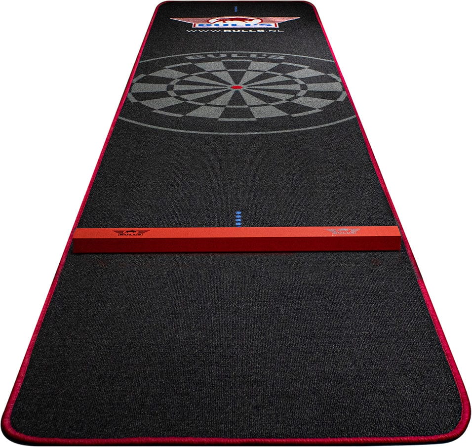 Bulls Carpet Dart Mat - 300cm X 65cm - Built-in Oche - Black Border-MAT28