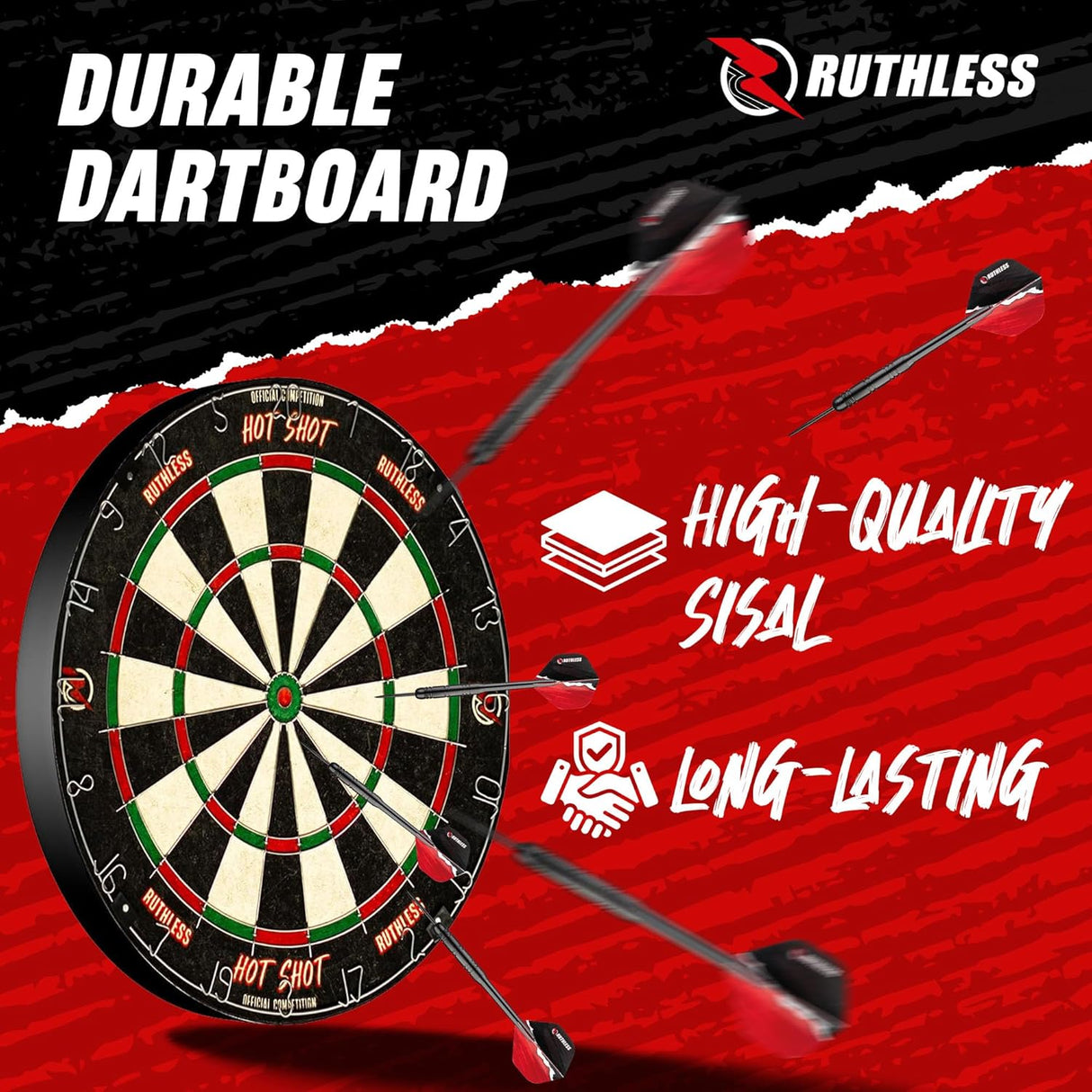 Ruthless Animal Home Darts Centre - Hotshot Dartboard in Cabinet - Eagle