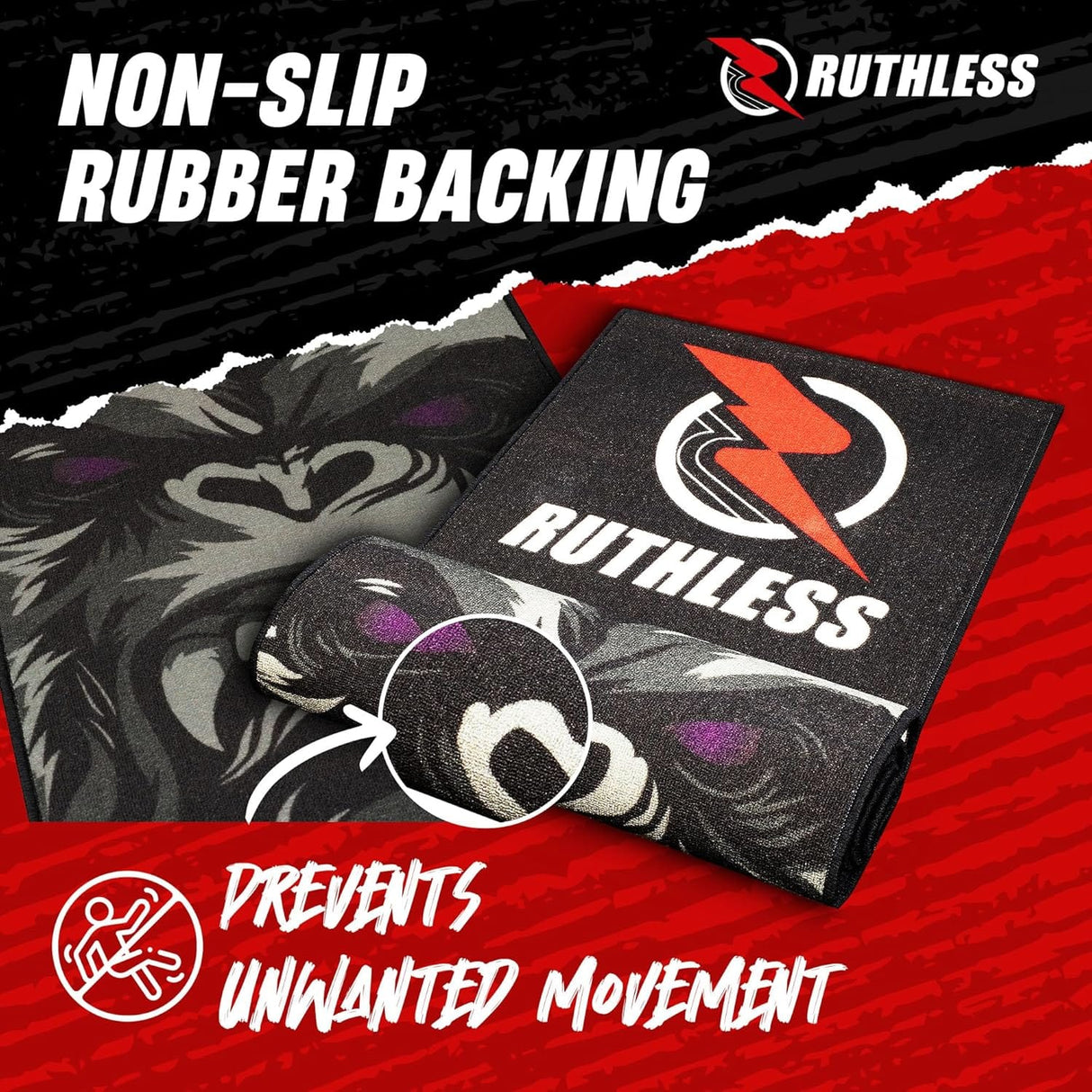 Ruthless Gorilla Dart Mat - Carpet Mat - 290cm x 60cm - Black & Grey