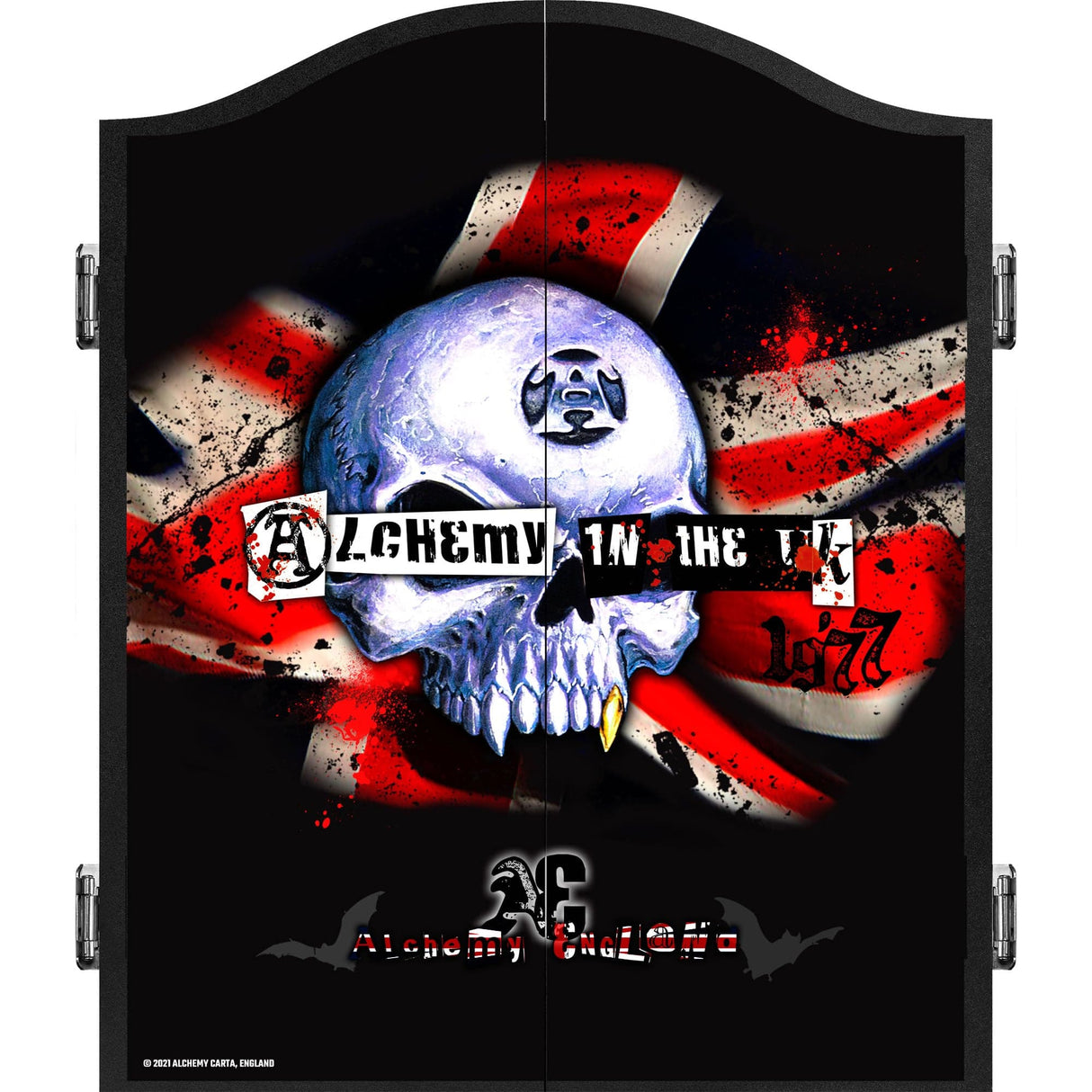 Alchemy Dartboard Cabinet - Official Licensed - Professional Design - Black - Alchemy in the UK