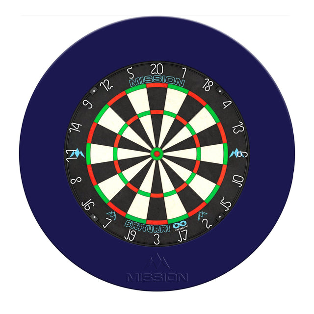 Mission Samurai Infinity Dartboard Set - Dart Board & Surround - Blue