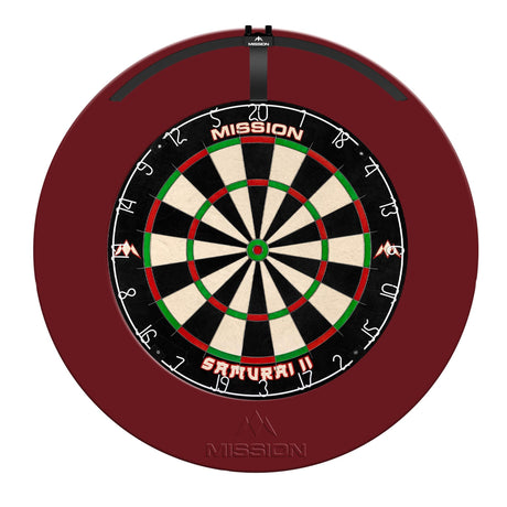 Mission Samurai II Dartboard Set - Dart Board, Surround & Torus 100 Light - Red