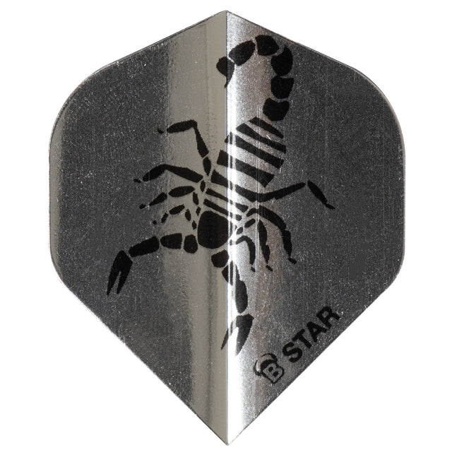 BULL'S B-Star Dart Flights - 100 Micron - A-Std - Scorpion - Silver