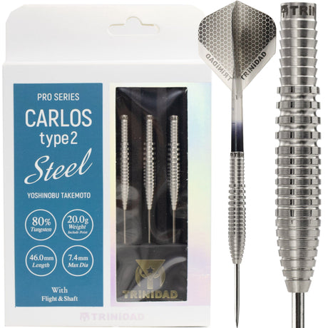 Trinidad Pro Darts - Steel Tip - 90% Tungsten - Carlos 2 - 20g