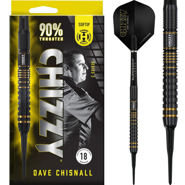 Harrows Dave Chisnall Darts - Chizzy - Soft Tip - 90% Tungsten - Series 3