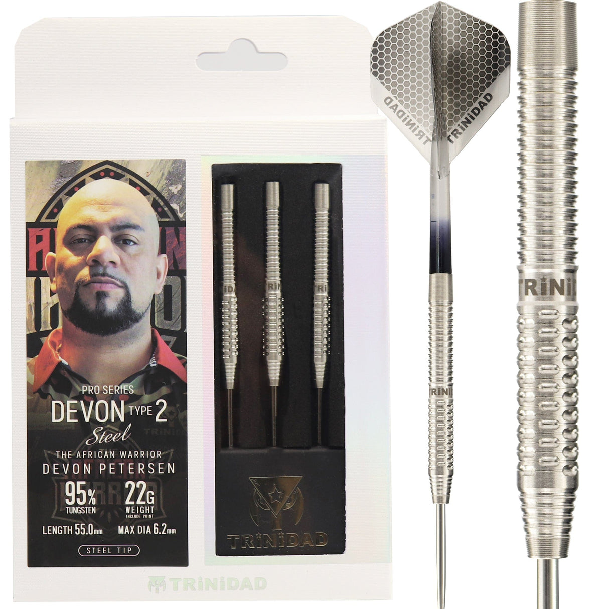 Trinidad Pro Darts - Steel Tip - 95% Tungsten - Devon - 21.5g