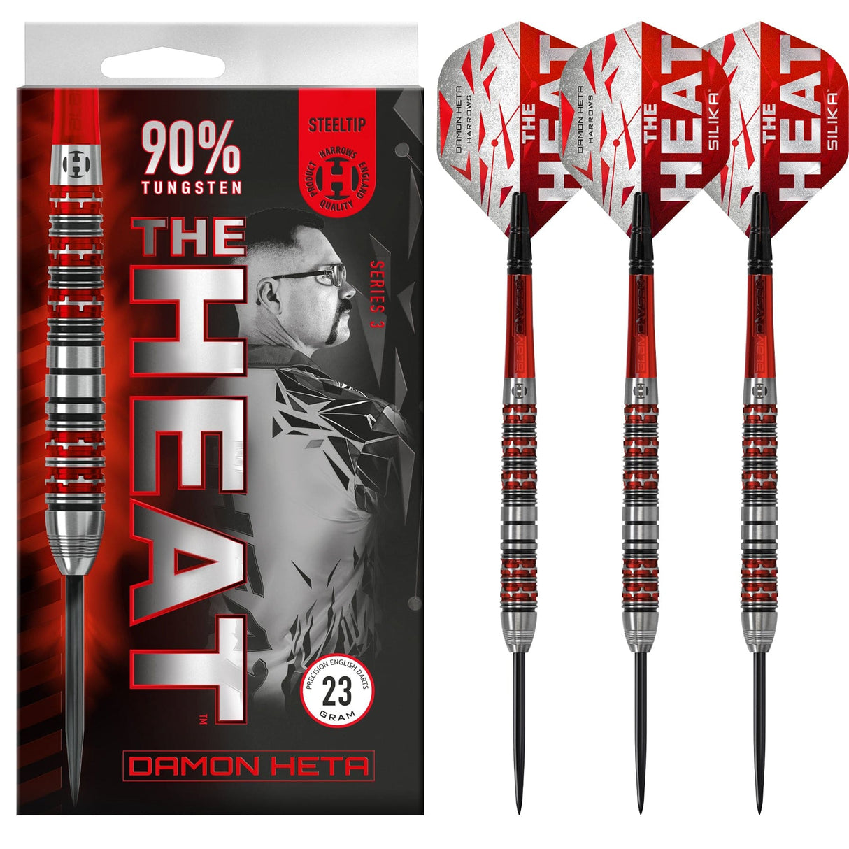 Harrows Damon Heta Darts - The Heat - Steel Tip - 90% Tungsten - Series 3