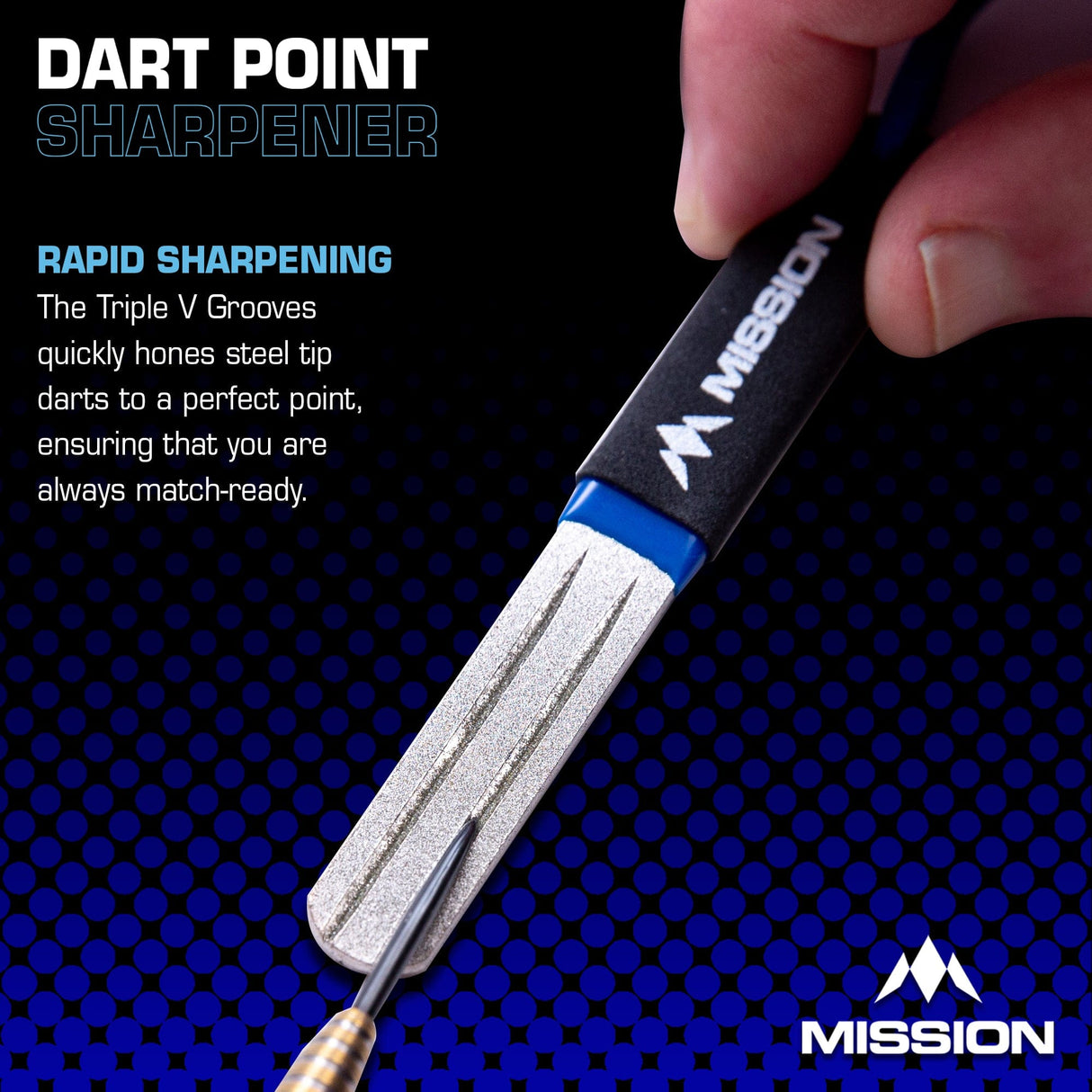 Mission Diamond  Point Sharpener - Large - Blue