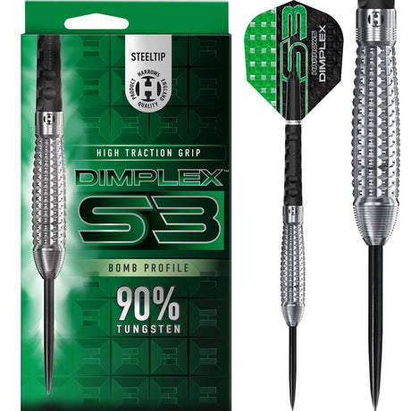 Harrows Dimplex S3 Darts - Steel Tip - 90% Tungsten - Bomb