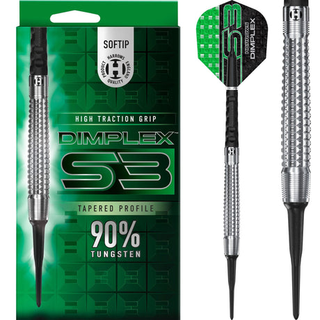 Harrows Dimplex S3 Darts - Soft Tip - 90% Tungsten - Tapered