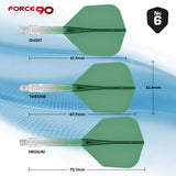 Mission Force 90 - New Moulded Flight & Shaft System - Standard No6 - Gradient - Transparent Green