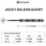 Datadart Jocky Wilson Darts- Steel Tip - 90% Tungsten - Ghost Grip