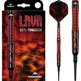 Mission Lava Darts - Soft Tip - 95% Tungsten - Black & Red Electro