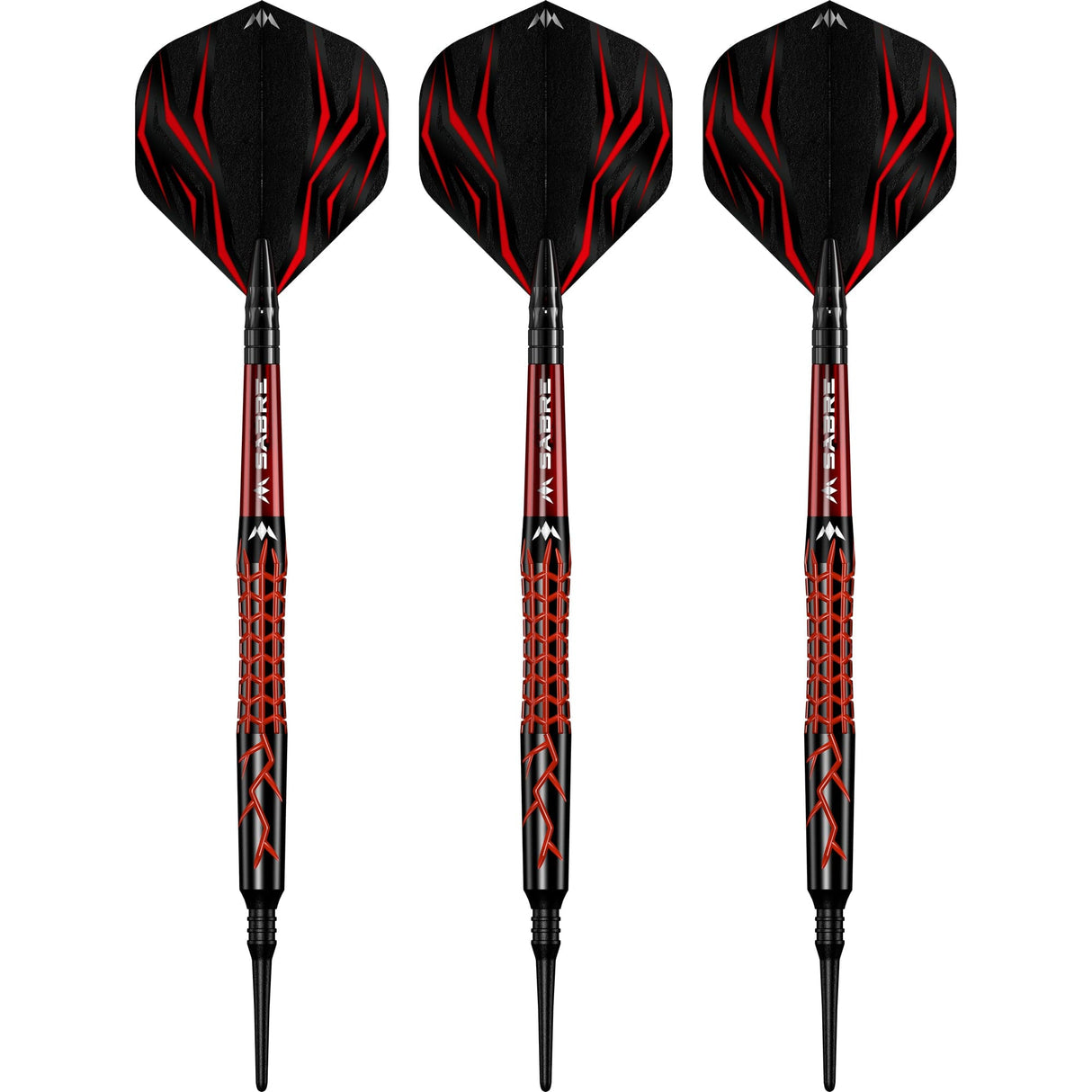 Mission Lava Darts - Soft Tip - 95% Tungsten - Black & Red Electro