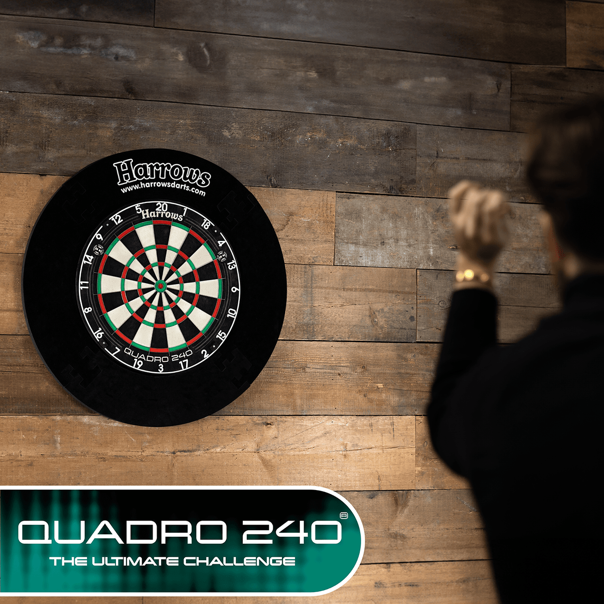 Harrows Quadro 240 Dartboard - Professional - African Sisal