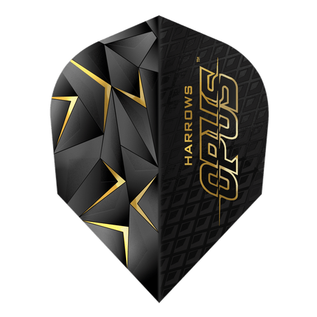 Harrows Opus Dart Flights - 100 Micron - Standard No6 - Black Facet