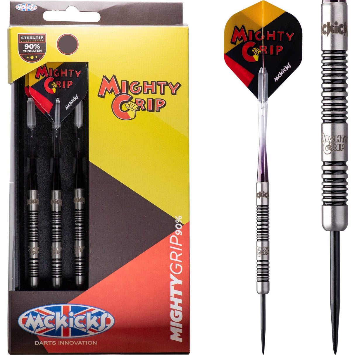 *McKicks Premium Whites Darts – Stahlspitze Wolfram – Mighty Grip