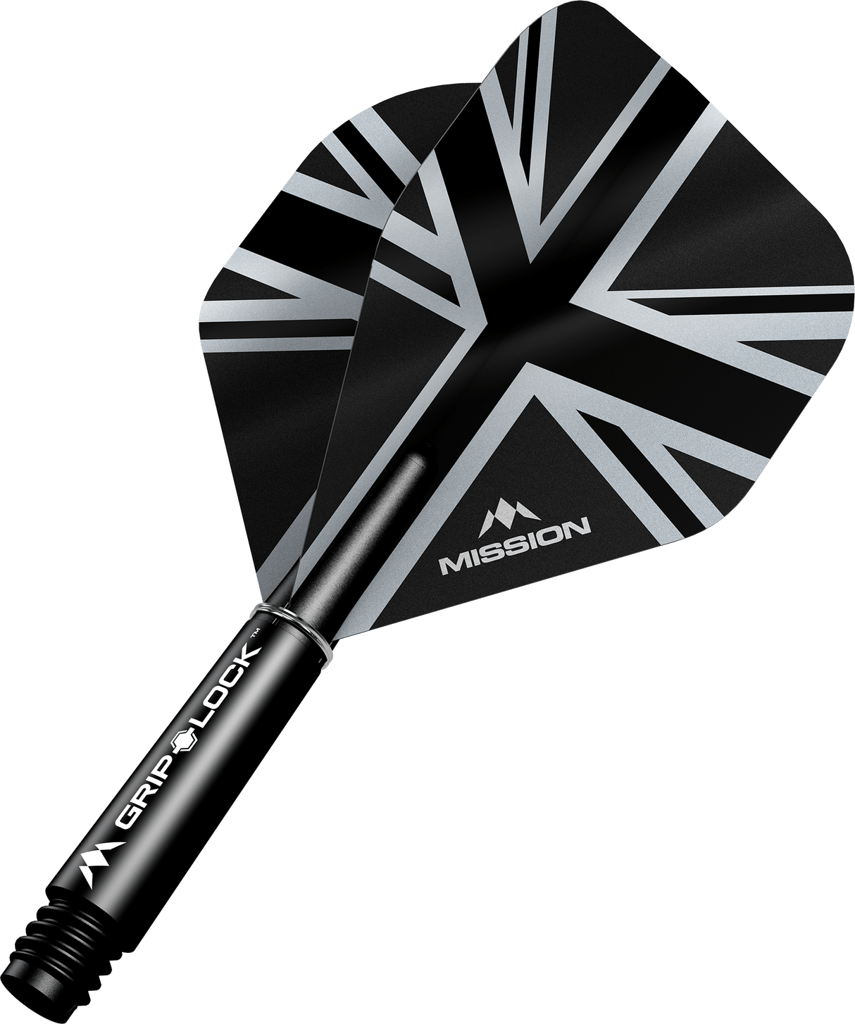 Mission Alliance Black No2 Dart Flights Combo With Griplock Shafts Black / Short