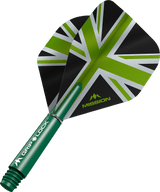 Mission Alliance Black No2 Dart Flights Combo With Griplock Shafts Green / Short