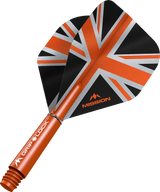 Mission Alliance Black No2 Dart Flights Combo With Griplock Shafts Orange / Short