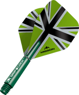 Mission Alliance X Black No2 Dart Flights Combo With Griplock Shafts Green / Short