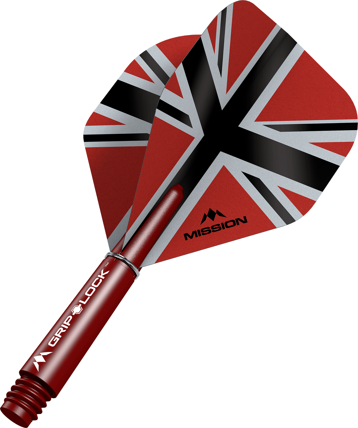 Mission Alliance X Black No2 Dart Flights Combo With Griplock Shafts Red / Short