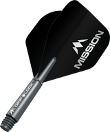 Mission Logo No2 Dart Flights Combo With Griplock Shafts Grey / Short