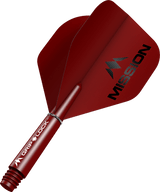 Mission Logo Matt Dart Flights Combo With Griplock Shafts Red / Short