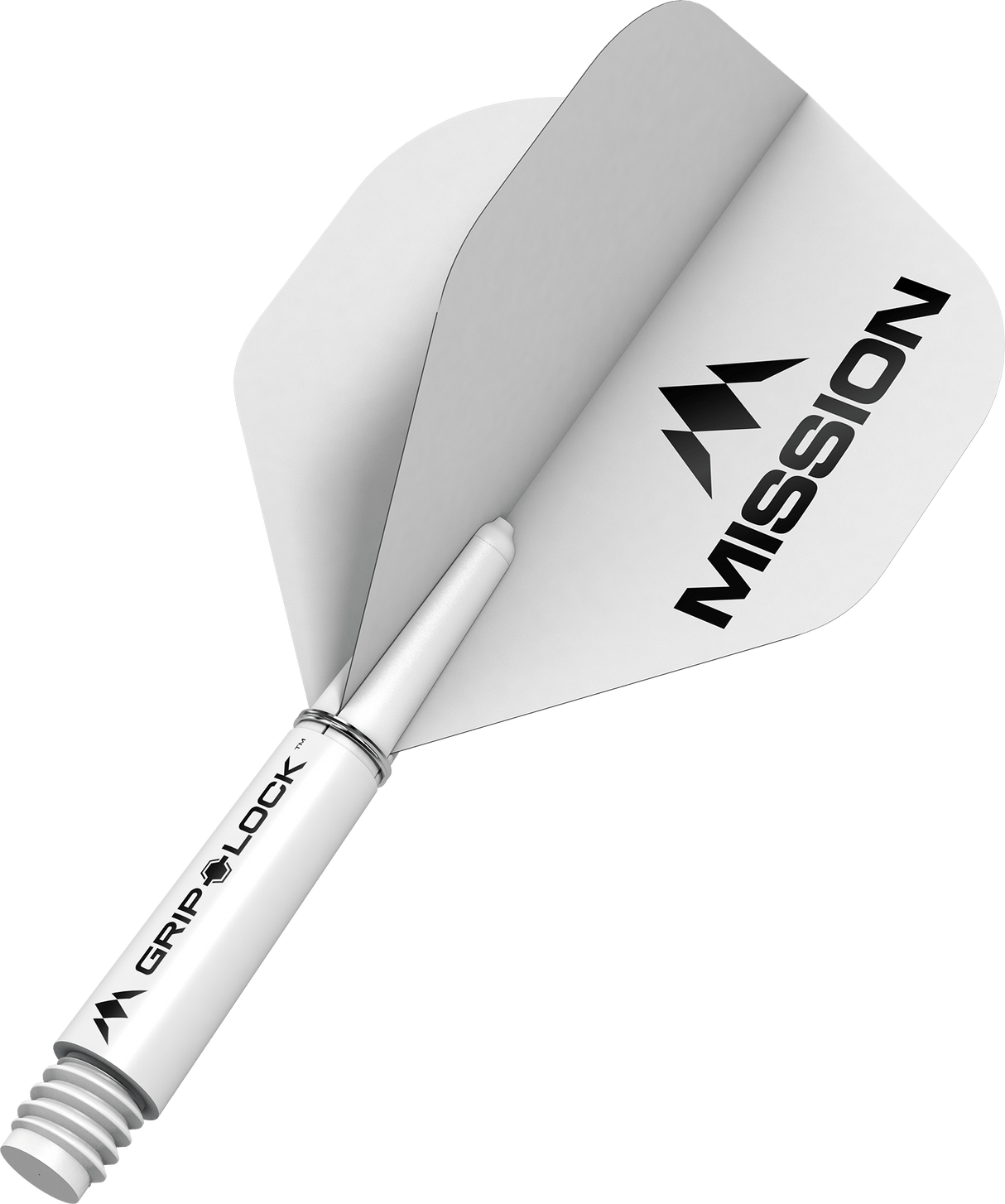 Mission Logo Matt Dart Flights Combo With Griplock Shafts White / Short