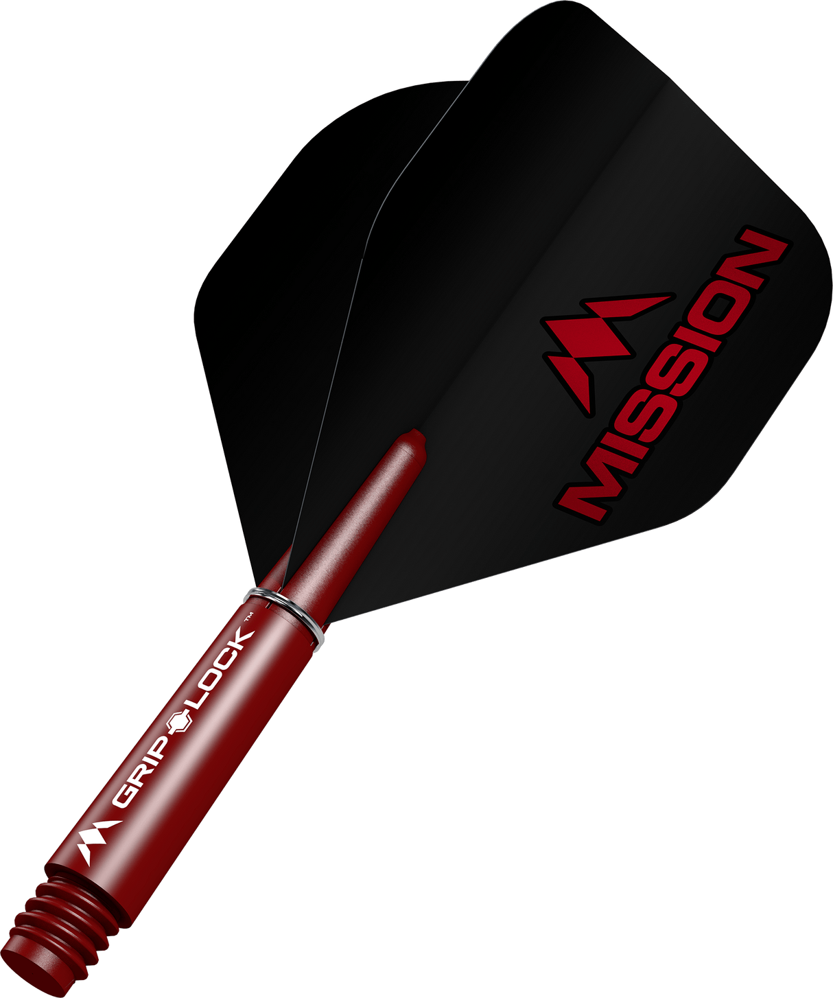 Mission Logo No2 Dart Flights Combo With Griplock Shafts Red / Short