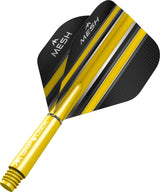 Mission Mesh No2 Dart Flights Combo With Griplock Shafts Yellow / Short