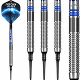 Mission Josh Rock Darts - Soft Tip - 80% - Silver & Blue 18g