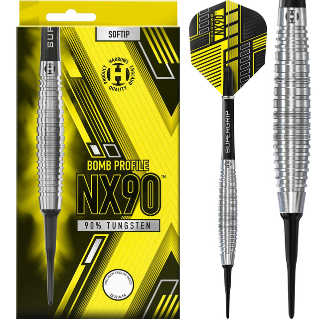 Harrows NX90 Darts - Soft Tip - 90% Tungsten - Bomb