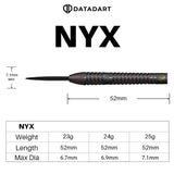 Datadart NYX Darts - Steel Tip - 90% Tungsten