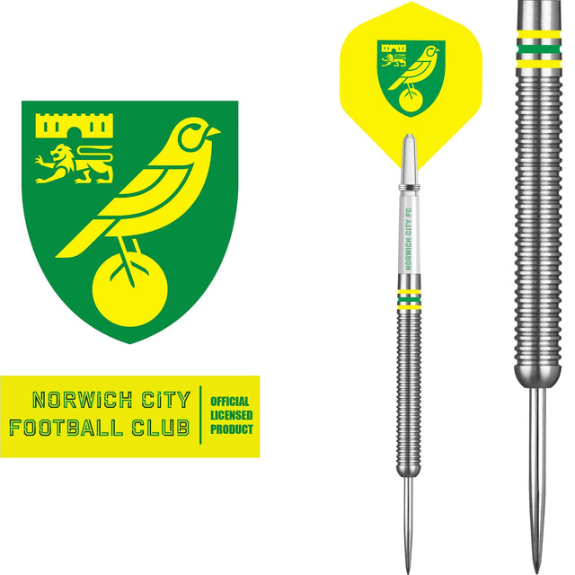 Norwich City FC - Official Licensed - The Canaries - Steel Tip Darts - Tungsten - 24g 24g