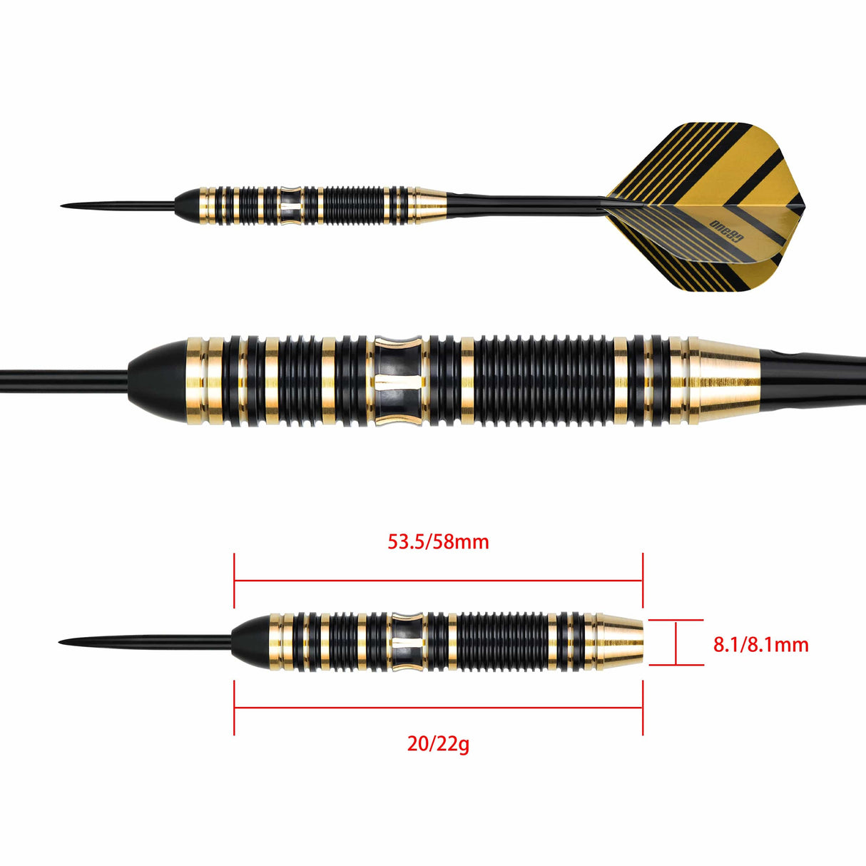 One80 Mobilizer Darts - Steel Tip - Brass - M02