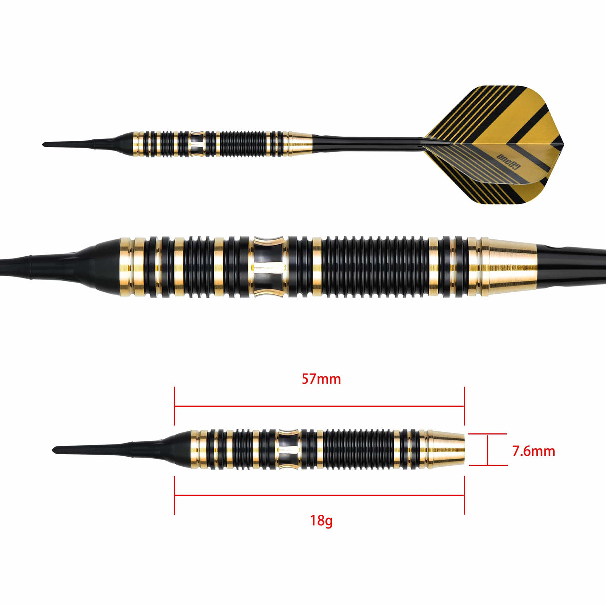 One80 Mobilizer Darts - Soft Tip - Brass - M02 - 18g