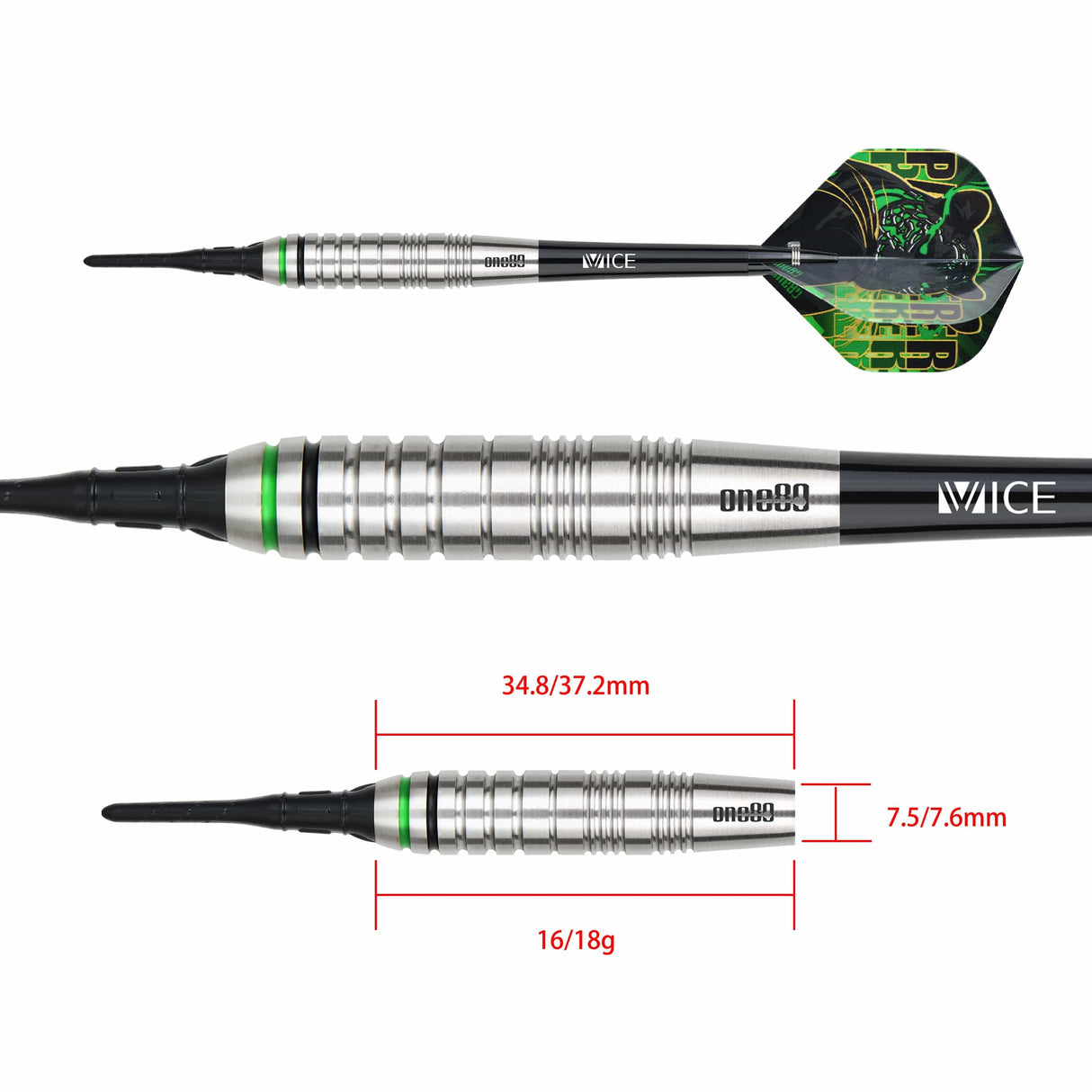 One80 Panther-X Darts - Soft Tip - 18g