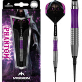 Mission Phantom Darts - Soft Tip - Brass - Silver & Purple Coated