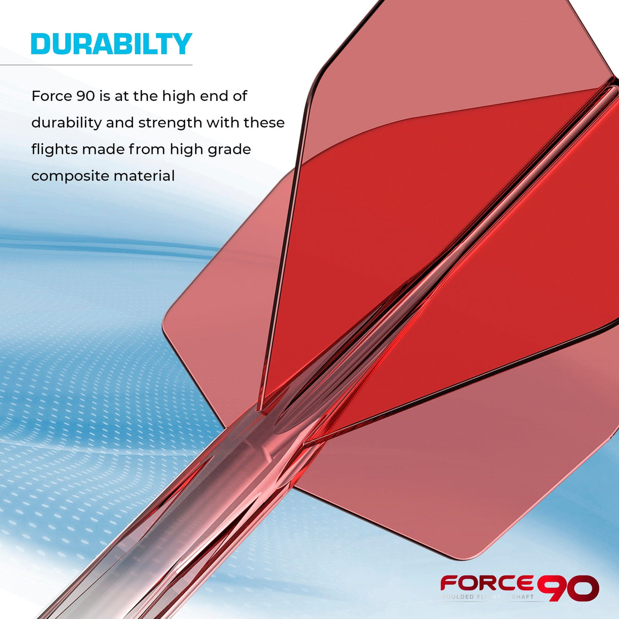 Mission Force 90 - New Moulded Flight & Shaft System - Standard No6 - Gradient - Transparent Red