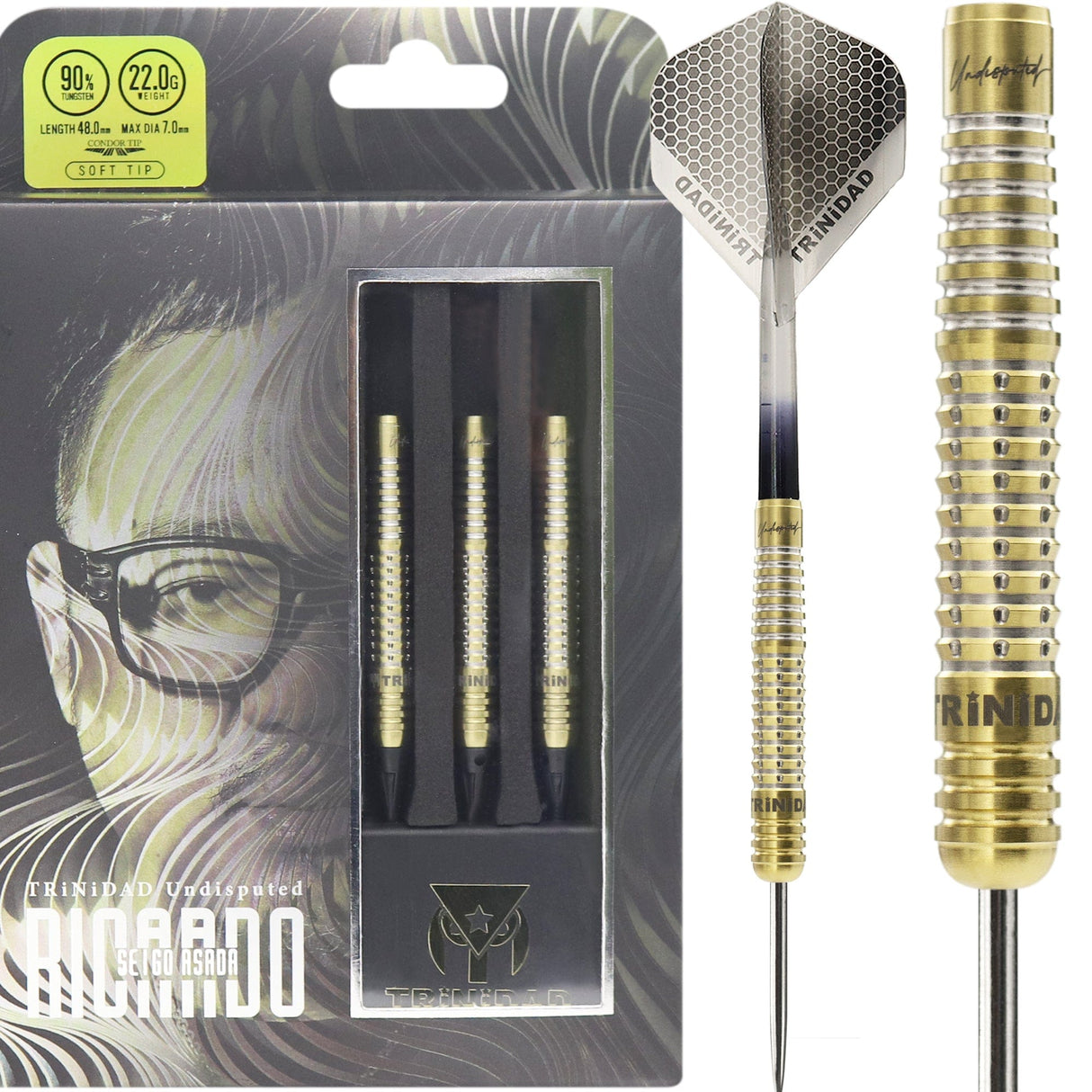 Trinidad Undisputed Darts - Steel Tip - 90% Tungsten - Ricardo - 22g