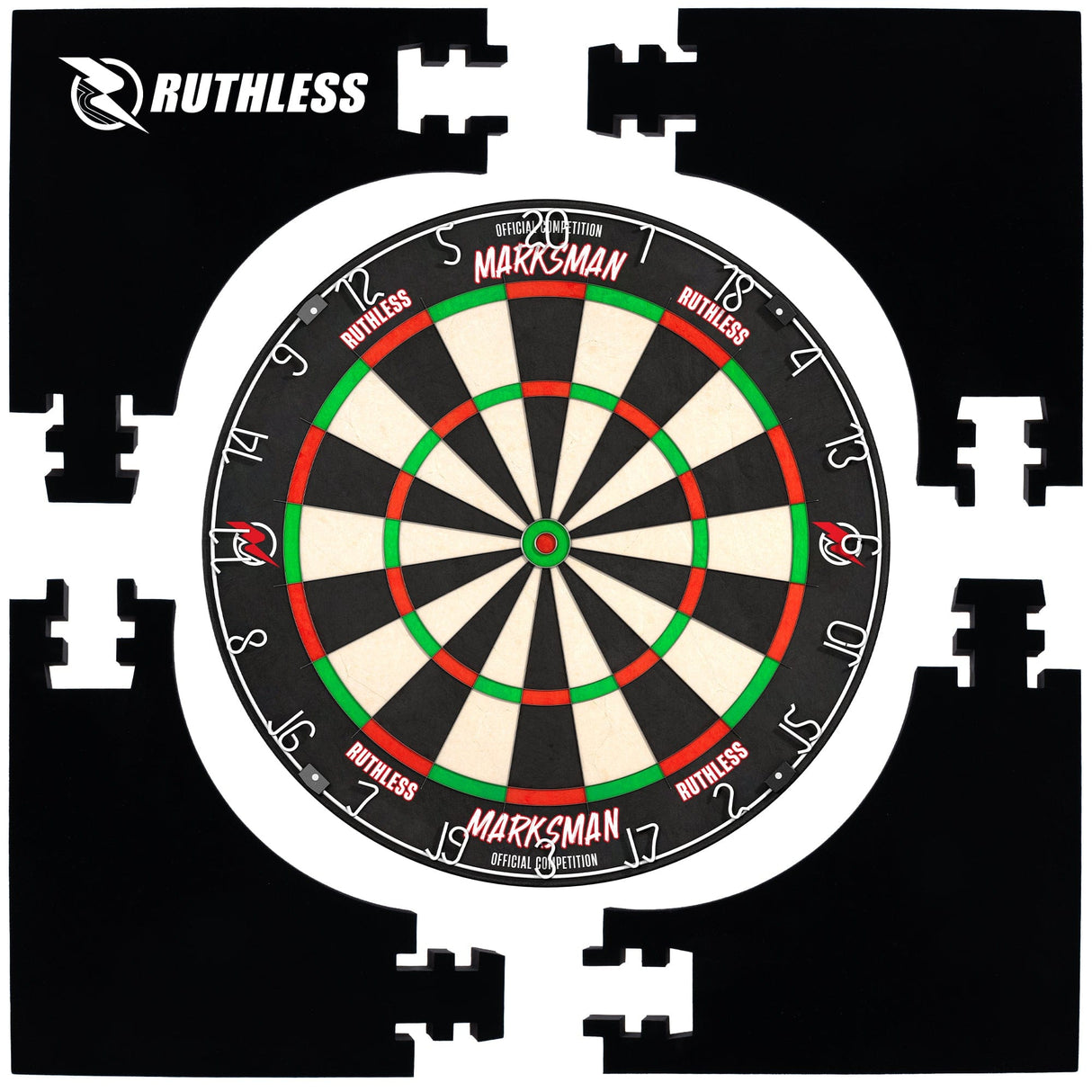 Ruthless Jigsaw Dartboard Surround - Square - 4 pieces - Black