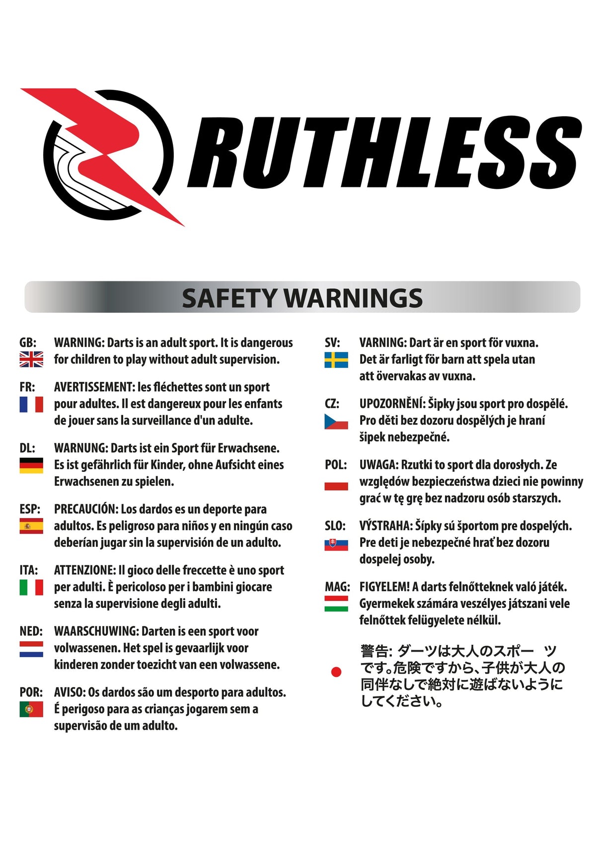 Ruthless Deflectagrip Dart Shafts - NylonShafts mit Federn - Weiß