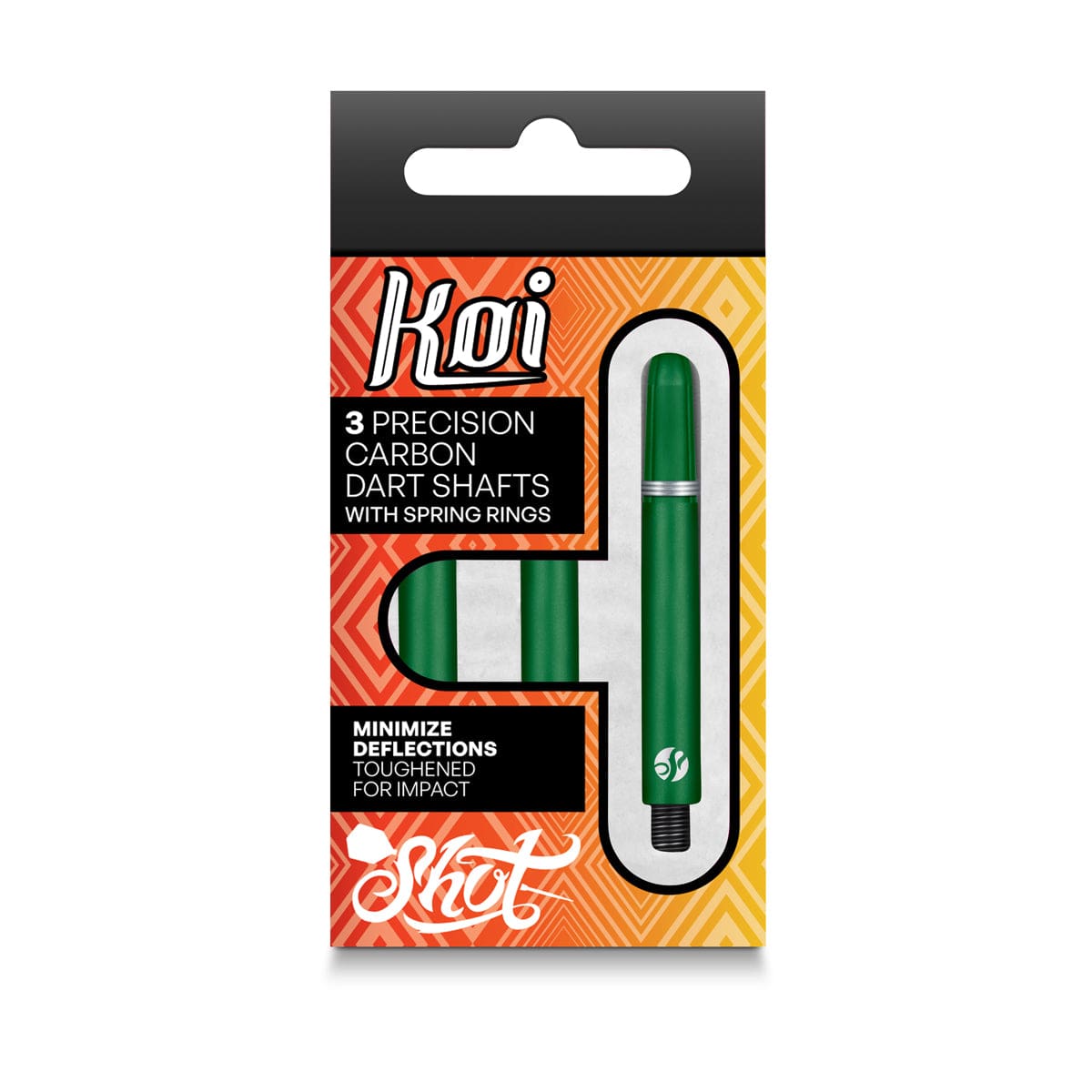 Shot Koi Carbon Dart Shafts - with Springs - Green